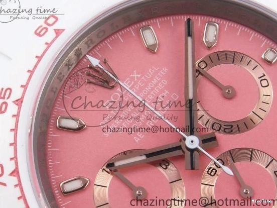 MiroTime 1231 TopPick Daytona AET White Solid Ceramic Case and Bracelet Pink Dial ZF 1:1 Best Edition SH 1650